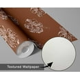 thumbnail image 6 of S4Sassy Hibiscus Flower Wallpaper - Brown Wall Covering, 25" x 120" Self-Adhesive Textured Vinyl Wall Paper, Decorative Walls Wrap, Easy DIY Walls Covering For Bedroom, Living Room, 6 of 9