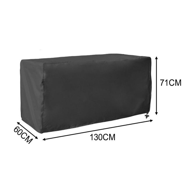 Bgsha Patio Deck Box Cover Storage Box Cover Fire Pit Cover Waterproof 210D Heavy Duty Outdoor Furniture Cover With Buckle UV Weather Resistant Protection