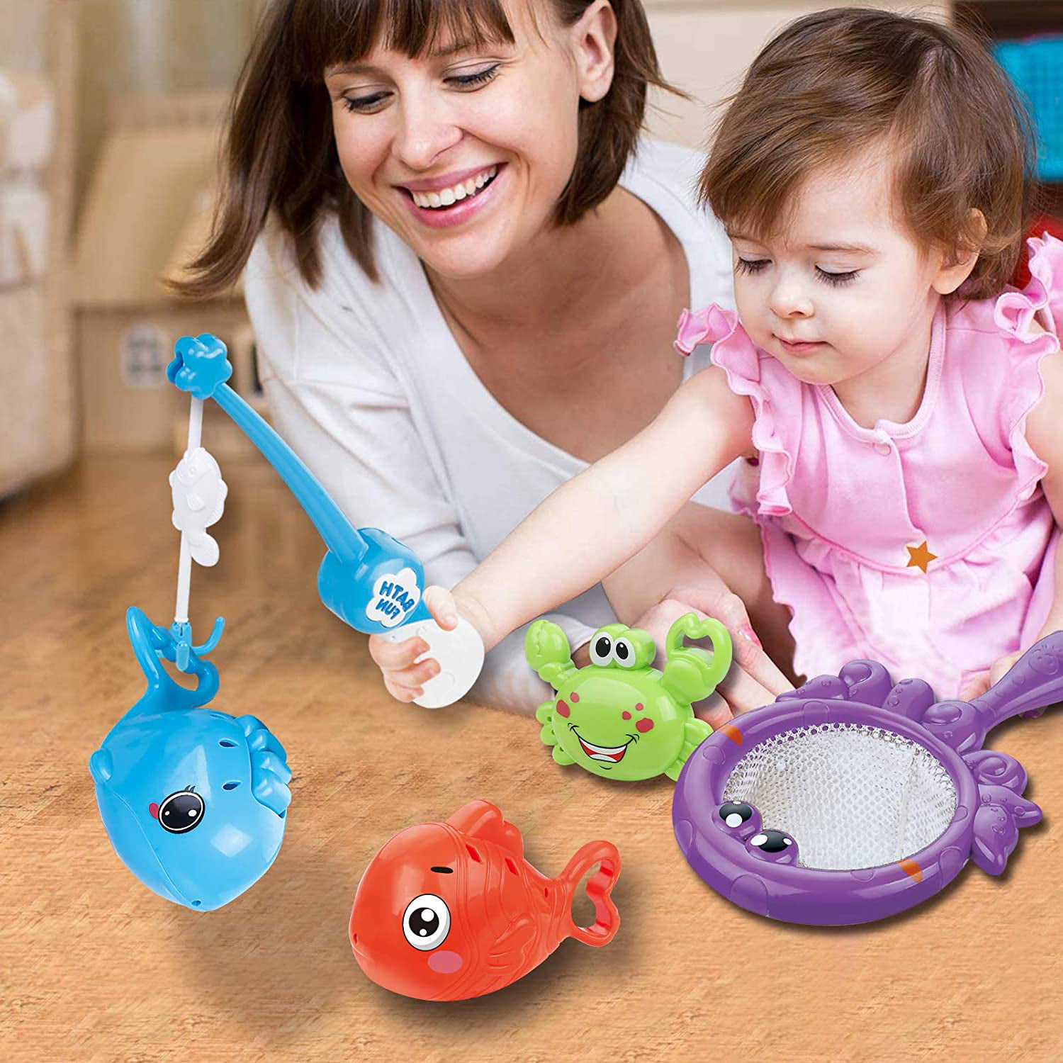 Dwi Dowellin Bath Toys Fishing Games Swimming Whales Bath Time Bathtub Toy  for Toddlers Baby Kids Infant Fish Set Age 18months and up - Yahoo Shopping