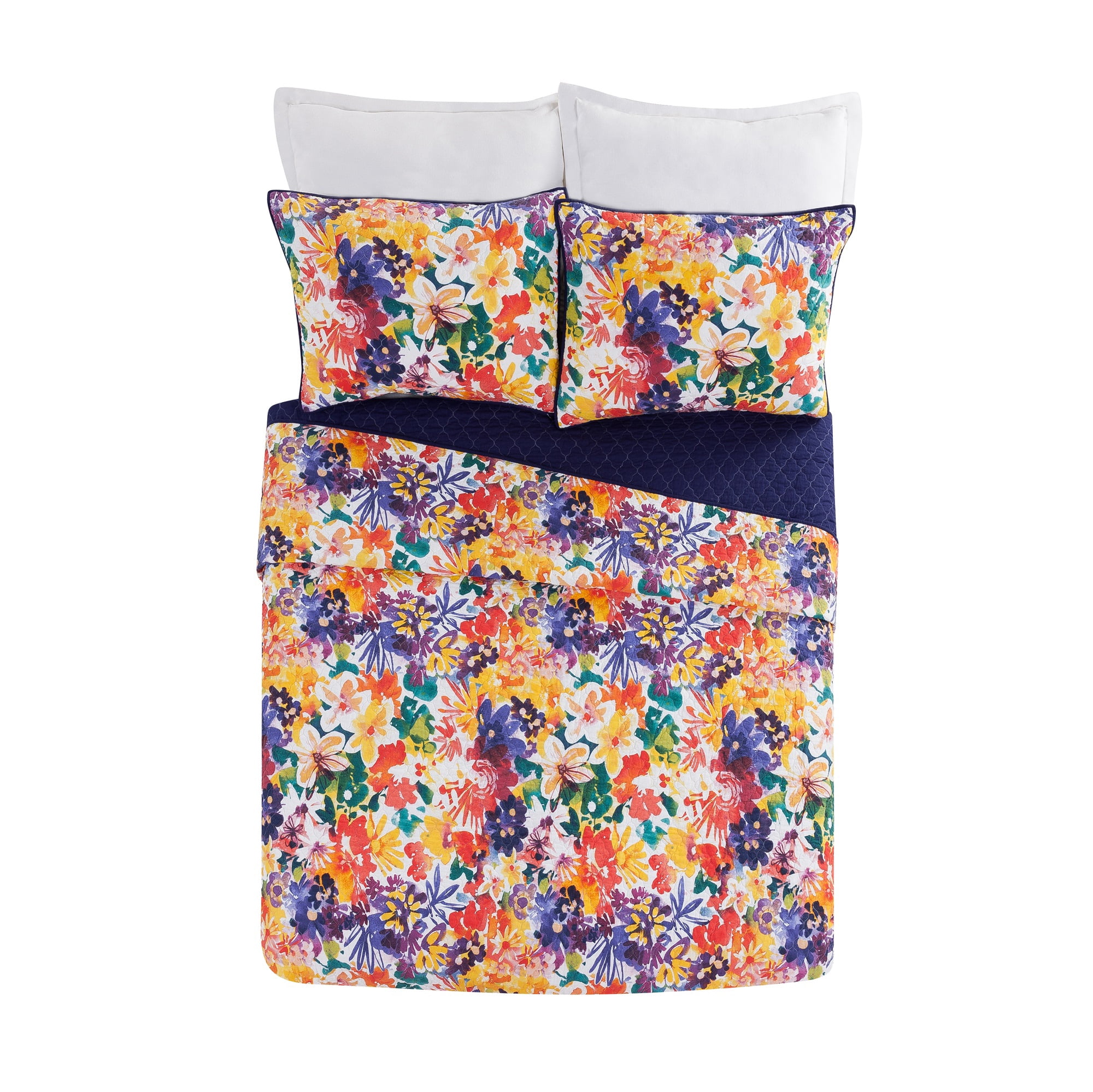 Makers Collective Garden in Bloom Purple 3-Piece Quilt Set, King