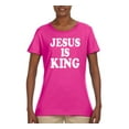 thumbnail image 2 of Jesus Is King Bible Scripture | Womens Christian Graphic T-Shirt, Fuschia, 2XL, 2 of 3