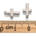 thumbnail image 3 of 20Pcs Tarnish Resistant Cross Stainless Steel Charms Pendants Stainless Steel Color for Women DIY Necklace Bracelet Earring Jewelry Craft Making 12x7x1mm Hole: 1mm, 3 of 4