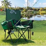 Fishing Chair with Rod Holder Built In Cooler Hands Free Fishing Pole Holder - Storage Pouch Storage Bag for Fishing Accessories Full Size Portable & Folding Ruler for Measuring Fish