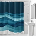 thumbnail image 4 of Water Ripple Fabric Shower Curtain Gradient Washable Shower Curtains for Bathroom, Waterproof Bath Curtain with Hooks Home Decor 72x84in, 4 of 8