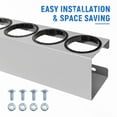thumbnail image 3 of AA Products P-SH-Spray Can Rack 5 Bottle Spray Can Holder Wall-Mounted Rack, Steel Aerosol Can Rack Design for 16" D Van Shelving for Garage and Workspace (Silver), 3 of 5