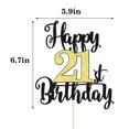 thumbnail image 2 of Decoración para tartas Dxsdgetue con purpurina para cumpleaños número 21, color negro y dorado, 2 of 8