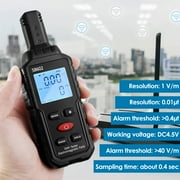 Electromagnetic Radiation Detector Professional 3 in 1 Handheld EMF Reader Portable EMF Meter with Sound Light Alarm Digital LCD EMF Tester Temperature Measure Reusable for Home