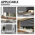 thumbnail image 3 of KALYSIE Cordless Zebra Blinds for Windows, Free-Stop Pull Down Roller Window Shades with Valance, Light Filtering Dual Layers Sheer Shades for Home and Office, Black, 50"W x 72"H, 3 of 6