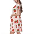 thumbnail image 2 of Balery Strawberry Floral Vestidos sueltos de manga corta para mujer, vestidos de verano 2025, vestidos casuales de corte A con vuelo., 2 of 6
