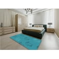 thumbnail image 5 of Ahgly Company Machine Washable Indoor Round Transitional Dark Cyan Green Area Rugs, 5' Round, 5 of 7
