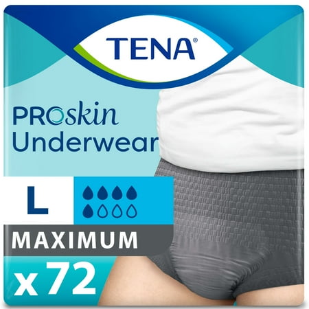 Tena ProSkin Incontinence Underwear for Men  Maximum Absorbency  Large  72 ct