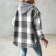 thumbnail image 4 of Zip Up Jacket Sevevn Womens Lightweight Casual Jacket 2025 Plaid Long Sleeve Hooded Jackets Warm Coat, 4 of 5