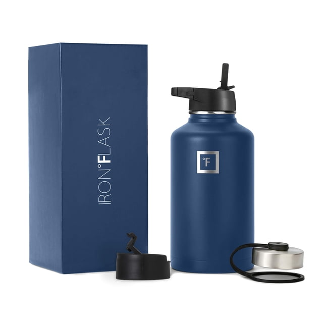 Botella de hidratación IRON °FLASK para acampar, senderismo, 1,9 L, acero inoxidable