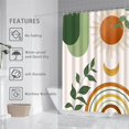 thumbnail image 4 of Mid Century Abstract Boho Aesthetic Shower Curtain Set, Green Nature Leaf Sun Modern Minimalist Home Bathroom Curtain Decor with 12 Hooks 84 Inch Wide * 72 Inch High, 4 of 6