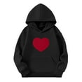 thumbnail image 2 of Bnwani Black Toddler Crew Neck Sweatshirts Girls Long Sleeve Casual Heart Print Pocket Size 3-4t, 2 of 4