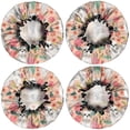 thumbnail image 2 of Shower Caps,Shih Tzu Dog and Pioneer Flower Waterproof Shower Cap for Women 4 Pieces,Double Reusable Hair Cover for Shower PEVA Elastic Stretch Hem, 2 of 7
