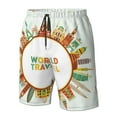 thumbnail image 5 of Disketp Men'S Swim Trunks Hawaiian Breathable Surf Beach Swimsuits Mesh Lining Beach Shorts With Pockets-World Travel3, 5 of 9