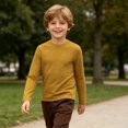 thumbnail image 5 of UAYOTSE Boys Crew Neck Long Sleeve Striped Shirt Soft Breathable Casual Layering Tee for Kids Daily Outfit, 5 of 9