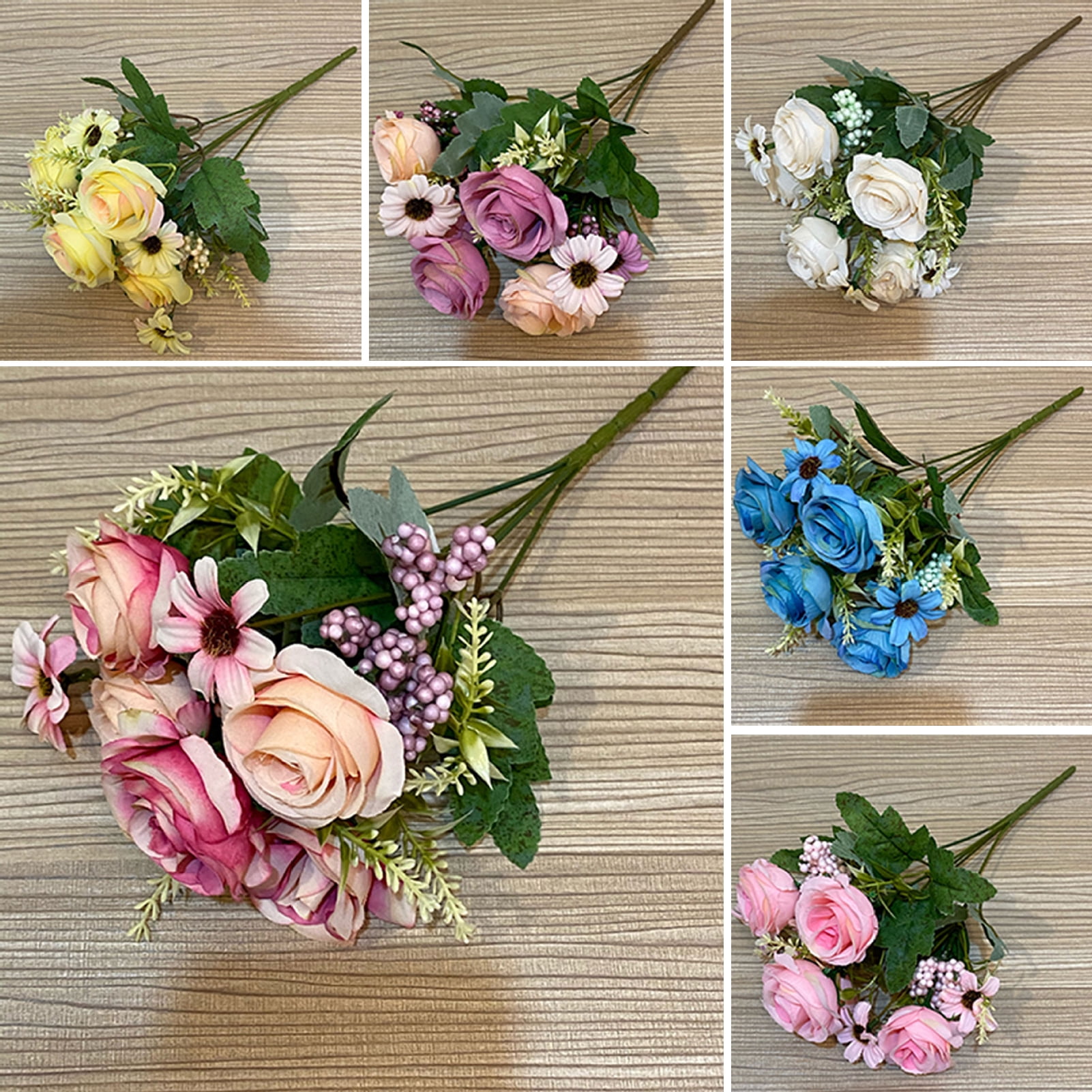 Natural Roses Faux Hesroicy Fake Rose Flowers Not Withered Non-fading No Watering Easy to ...