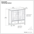 thumbnail image 5 of Simpli Home Connaught 46 inch Wide Solid Wood Traditional Tall Storage Cabinet in Dark Chestnut Brown, 5 of 9