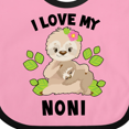 thumbnail image 4 of Inktastic Cute Sloth I Love My Noni with Green Leaves Boys or Girls Baby Bib, 4 of 4