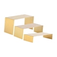 thumbnail image 3 of figatia 3 Pieces Riser Display Stands Cupcake Holder Handbag Shoe Display Racks Display Shelf for Purse Figures Jewelry Dessert Shops Brushed Gold, 3 of 8