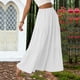 thumbnail image 1 of TaTaai Women's Summer Solid Color High Waist Pleated Maxi Half Skirt Casual Elegant Flowy Skirt with Pockets and Waist Belt Gift, 1 of 7