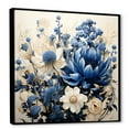 thumbnail image 2 of Designart "White Bloom Blue Bonnets Arrangement I" Blue Bonnets Floater Framed Wall Art Living Room, 2 of 5