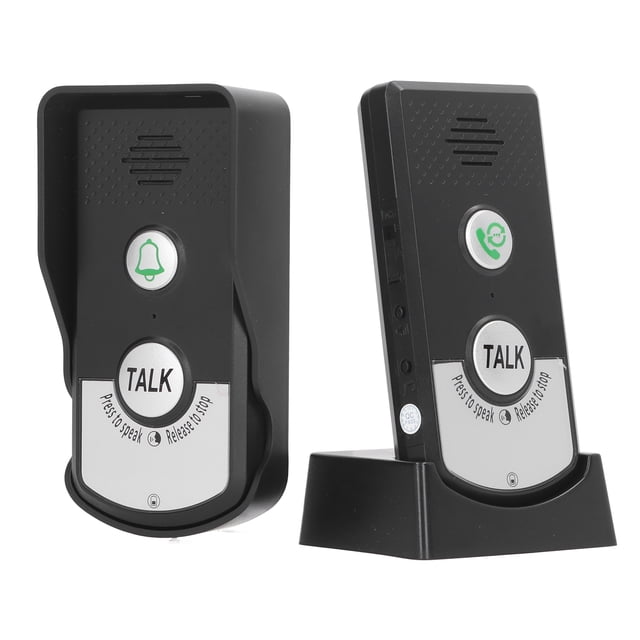 Timbre De Puerta Con Intercomunicador Inalámbrico, Luces Indicadoras 410M-490M Timbre De Voz Para Interiores Y Exteriores CC Y Carga De Base IP54 Operación Fácil A Prueba De