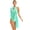 Mint Green, variant on Manyakai Women's One Shoulder Long Sleeve Sequins Hollow Back Dresses Ice Skating Ballroom Dance Wear Royal Blue M