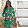 thumbnail image 6 of Yuyamidu Santa Claus Button Down Nightgown with Pockets Green Nursing Nightgowns for Women Plus Size 2XL Xmas Tree Long Sleeve Sleep Dress Christmas Boyfriend Pajamas, 6 of 7