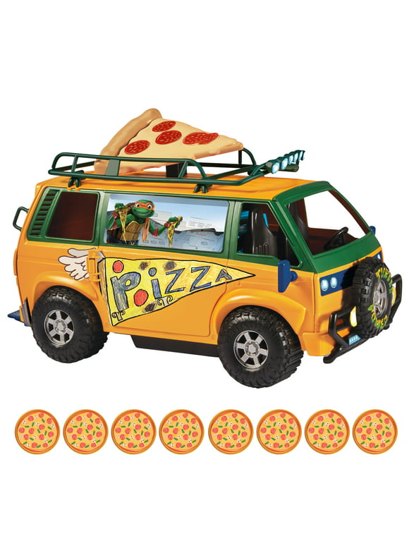 Teenage Mutant Ninja Turtles Mutant Mayhem Pizza Fire Transport and Battle Group Van w/Room for All!