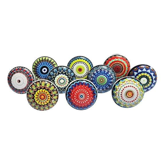 Royal Kraft Vintage Ceramic Pull Knobs for Kitchen Cabinet, Door & Drawer, Wardrobe, Cupboard (Set of 10)