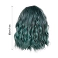 thumbnail image 3 of LHWEN European And American Style Gradient Green Shoulder Length Short Curly Ladies High Temperature Silk Wig Hair Cover For Festival Party 35cm / 14inches Beauty Salon Straight Hair Fun Lace Wavy, 3 of 9