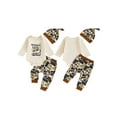 thumbnail image 2 of Spewahor Infant Baby Boy Fall Clothes Set 0 3 6 9 12 Months Letter Fish Print Long Sleeve Romper Camouflage Pants and Hat 3Pcs Outfit, 2 of 9