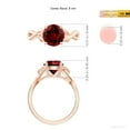 thumbnail image 5 of ANGARA Lab Grown Nature Inspired Ruby Crossover Ring with Leaf Motifs for Women in 14K Rose Gold (Size-8mm) | July Birthstone Jewelry for Her | Lab-Grown Ruby Engagement Rings, 5 of 7