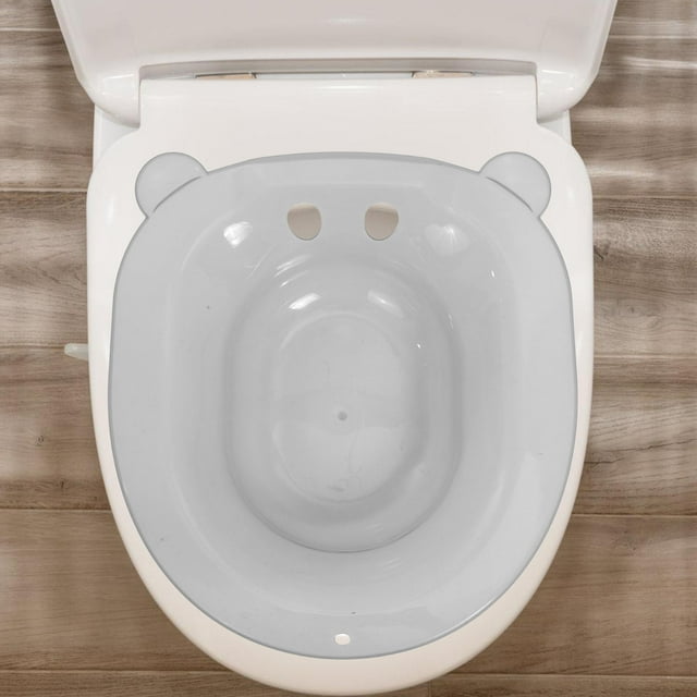 LITINKIMI 1Pack Grey Round Sitz Bath Basin for Postpartum Care Toilet Use Private Area Washing 14.0Inch