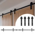 thumbnail image 2 of Sliding Barn Door Hardware Barn Sliding Door Track Sliding Track Hardware Barn Sliding Wood Door Track System Kit 4m Double Door Sliding Door Hardware Accessories For Warehouse, 2 of 8