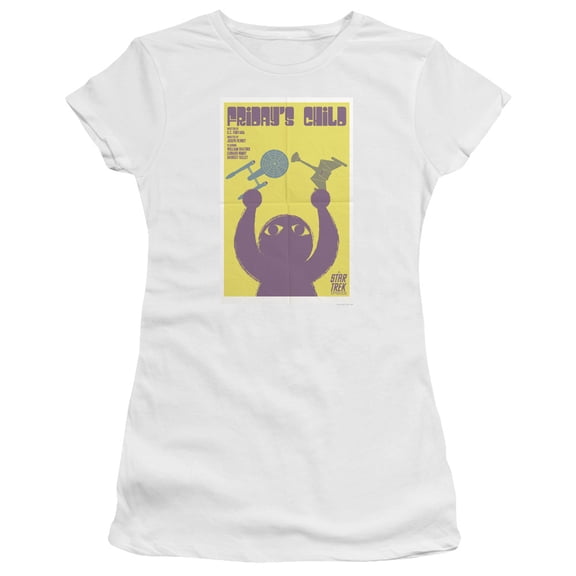 Star Trek Tos Episode 40 Junior Women's Sheer T-Shirt White