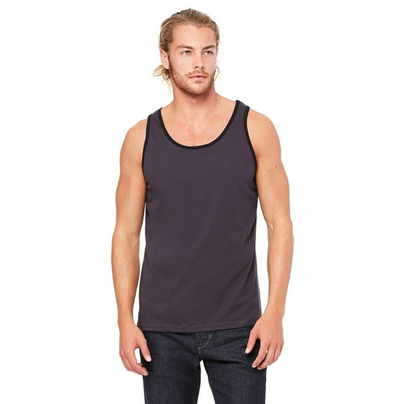 The Bella   Canvas Unisex Jersey Tank Top - DARK GRY/ BLACK - 2XL