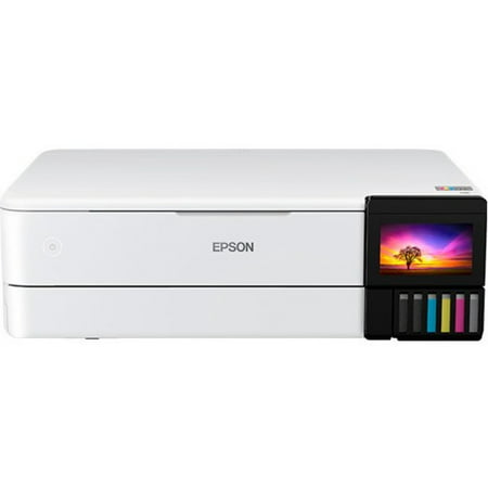 Epson ET-8550 Inkjet Multifunction Printer-Color-Copier/Scanner-5760x1440 dpi Print-Automatic Duplex Print-100 sheets Input-Color Flatbed Scanner-1200 dpi Optical Scan-Wireless LAN-Epson Connect-Android Printing-Mopria
