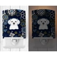 thumbnail image 2 of Caroline's Treasures BB5059CNL Blue Flowers Maltese Ceramic Night Light, 6x4x3", multicolor, 2 of 2
