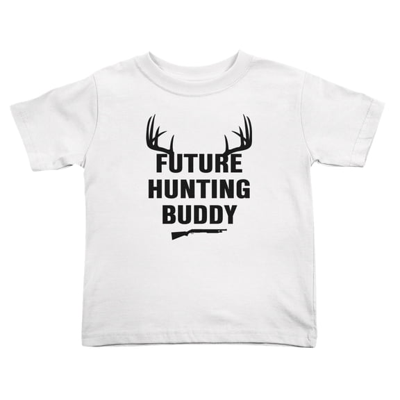 Future Hunting Buddy Cute Toddler T-Shirts for Boys Girls (White, Youth L)