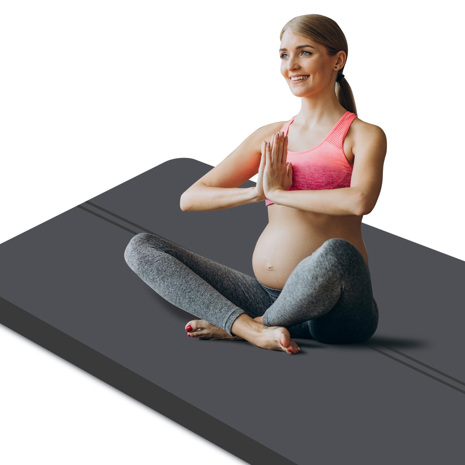 Extra Thickened 30mm Exercise Mat (72" x 32") for Men & Women Non Slip with High Density Large Shock Absorber Pad for Home Gym Travel & Floor Outside Fitness in Grey