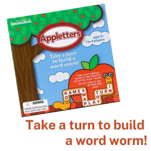 Appletters de bananagramas: juego de gusanos de palabras para niños mayores de 5 años Bananagrams Bananagrams
