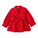 thumbnail image 1 of Gibobby Chaqueta de Forro Polar para bebés niñosOtoño niños pequeños bebés niñas manga larga solapa Color sólido doble botonadura cinturón abrigo a de vi(Rojo, 0-3 Meses), 1 of 5