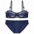 thumbnail image 1 of Conjunto de sujetador de lencería sexy de encaje cómodo y fino transparente para mujer, 1 of 6