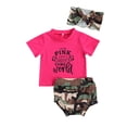 thumbnail image 7 of Liacowi Baby Girl Summer Short Sleeve T-Shirt + Camouflage Shorts + Headband, 7 of 7