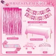 thumbnail image 7 of Hot Pink Birthday Decorations with Balloons Happy Birthday Banner Bday Sash Crown Tablecloth Fringe Curtain Hanging Swirl Heart Star Foil Balloons for Girls Bday Decor, 7 of 7