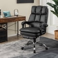 thumbnail image 3 of Gymax Chaise de Bureau Inclinable à Dossier Haut Ergonomique avec Repose-Pieds et Coussin, 3 of 10